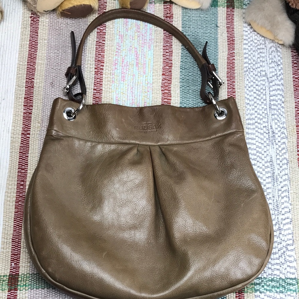 RUDSAK Light Brown Leather Hobo Bag